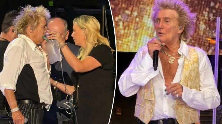 Rod Stewart interrompe show em Utah para usar tanque de oxigênio após quase desmaio