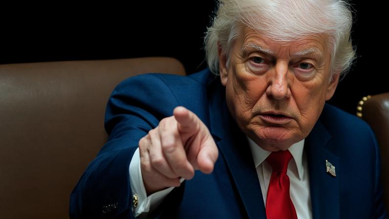 Donald Trump durante reunião na Casa Branca