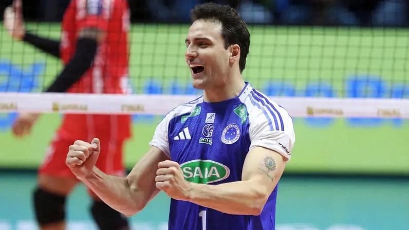 Oppenkoski vibra ao marcar ponto para o Sada Cruzeiro na final da Superliga contra o Campinas (Foto: Wander Roberto/Inovafoto/CBV)