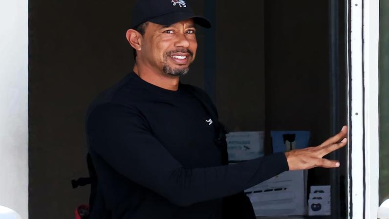 Tiger Woods has exited his rehab facility in Switzerland and arrived back in the US, as seen here.