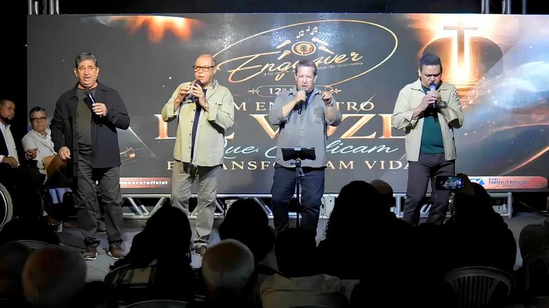 Quarteto Gileade se apresenta no Enquaver 2026, evento de música cristã no Espírito Santo.