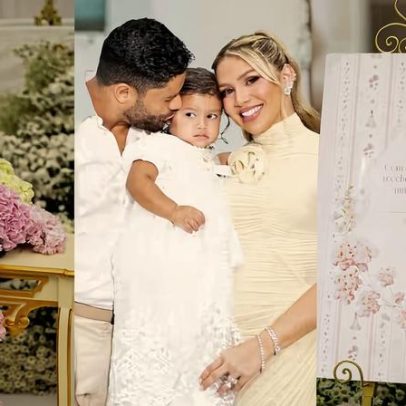 Hulk e Camila Angelo batizam caçula em cerimônia com coral no Jardim Botânico