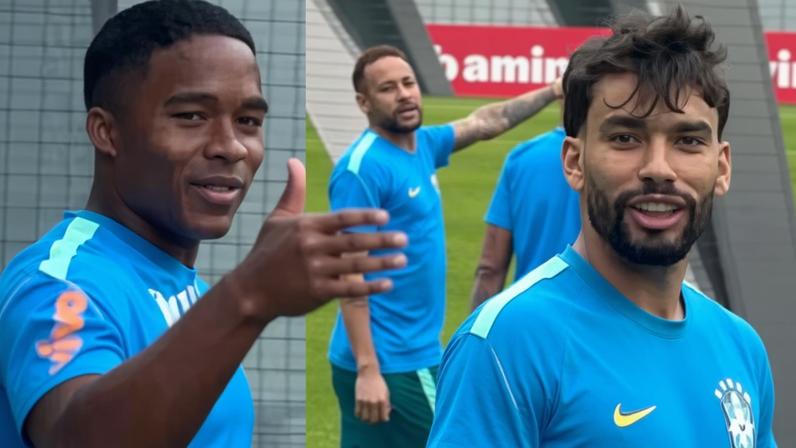 Clima descontraído na seleção com Endrick, Neymar e Paquetá em cena