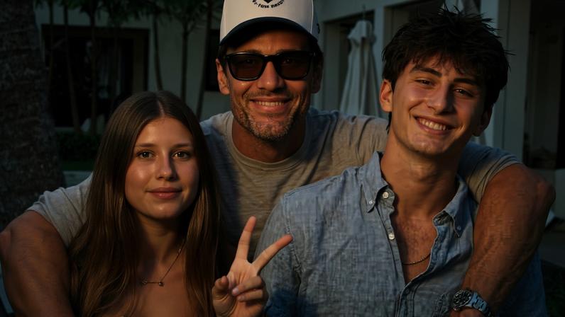 Tom Brady e os filhos Benjamin e Vivian — Foto: Reprodução/ Instagram