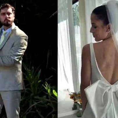 Eike Duarte e Natália Vivacqua se casam; filha leva as alianças