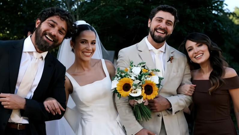 Casamento de Eike Duarte e Natália Vivacqua tem presença de Larissa Manoela