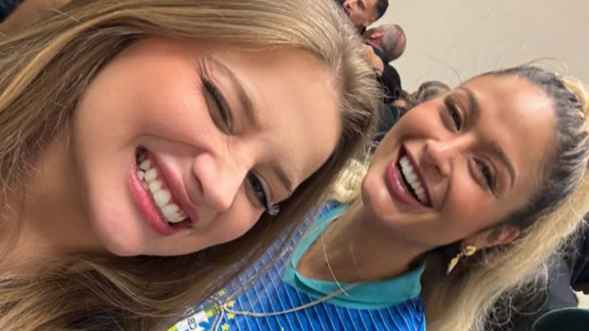 Isabella Rousso, noiva de Gabriel Martinelli e Natalia Belloli, esposa de Raphinha