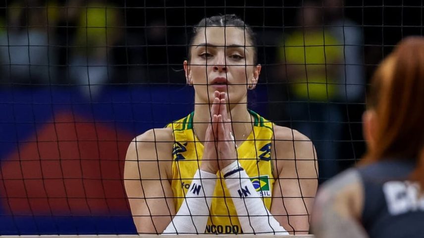 Rosamaria em Brasil x República Dominicana pela VNL 2026 (Foto: Patricy Albuquerque/CBV)