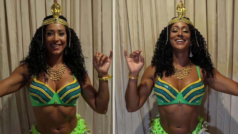 Rosiane Pinheiro mostra preparativos para torcer no amistoso Brasil X Egito — Foto: Reprodução/Instagram
