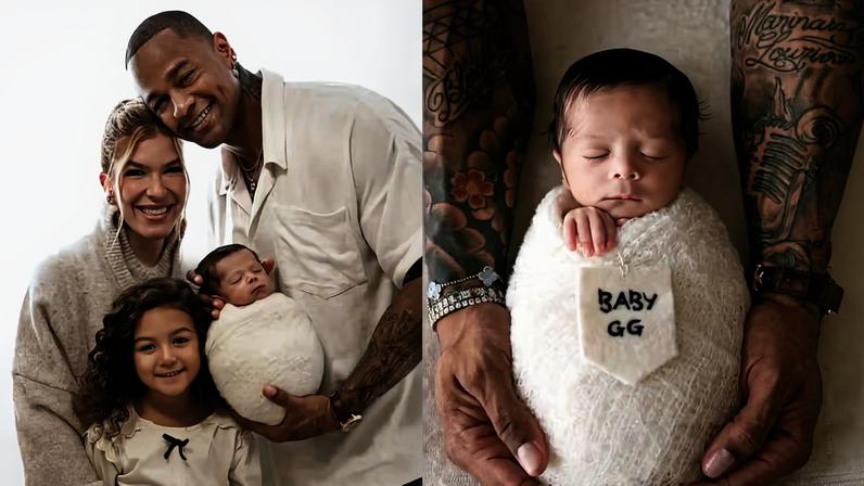 Léo Santana e Lore Improta encantam web com ensaio newborn do filho Levi: 'Sou trilhardário' — Foto: Reprodução/Instagram