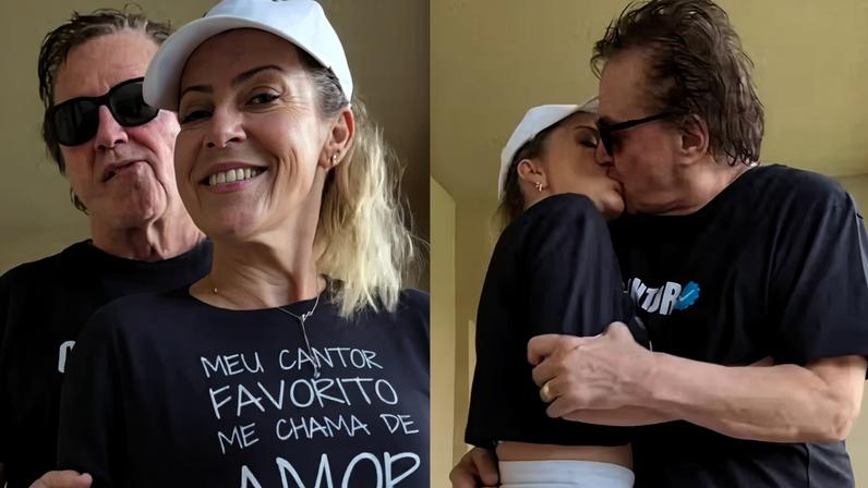 Fábio Jr. surge em momento quente com a mulher e impressiona com beijão; vídeo — Foto: Reprodução/Instagram