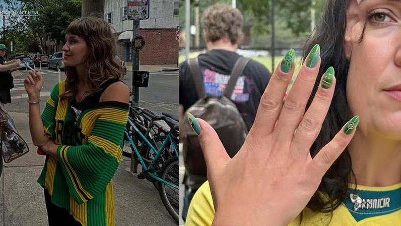 Enteada de Carlo Ancelotti surge com look estiloso para vibrar pelo Brasil