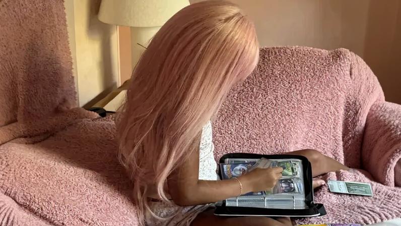 Kylie Jenner’s daughter, Stormi Webster, swiped one of her mom’s iconic pink wigs.