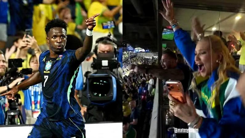 Vini Jr faz terceiro gol contra Haiti; Virginia Fonseca vibra fãs
