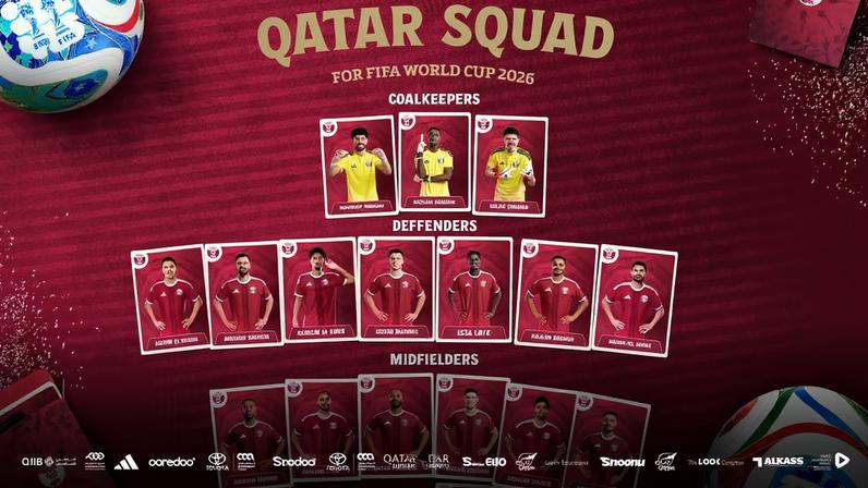 Catar anuncia convocados para a Copa do Mundo 2026 — Foto: Divulgação / @QFA_EN