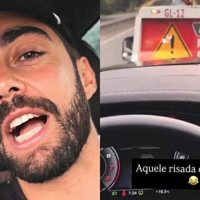 Pedro Scooby fura o pneu em viagem familiar e carro é rebocado