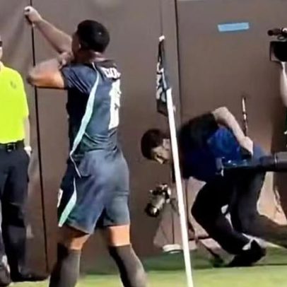 Fotógrafo cai ao registrar comemoração de Endrick e vídeo viraliza