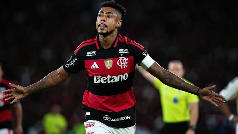 Bruno Henrique comemora gol pelo Flamengo diante do Cusco pela Libertadores (Foto: Gilvan de Souza / Flamengo)