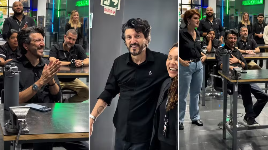 Lito Sousa volta ao trabalho após ser internado com diagnóstico de câncer e recebe homenagem