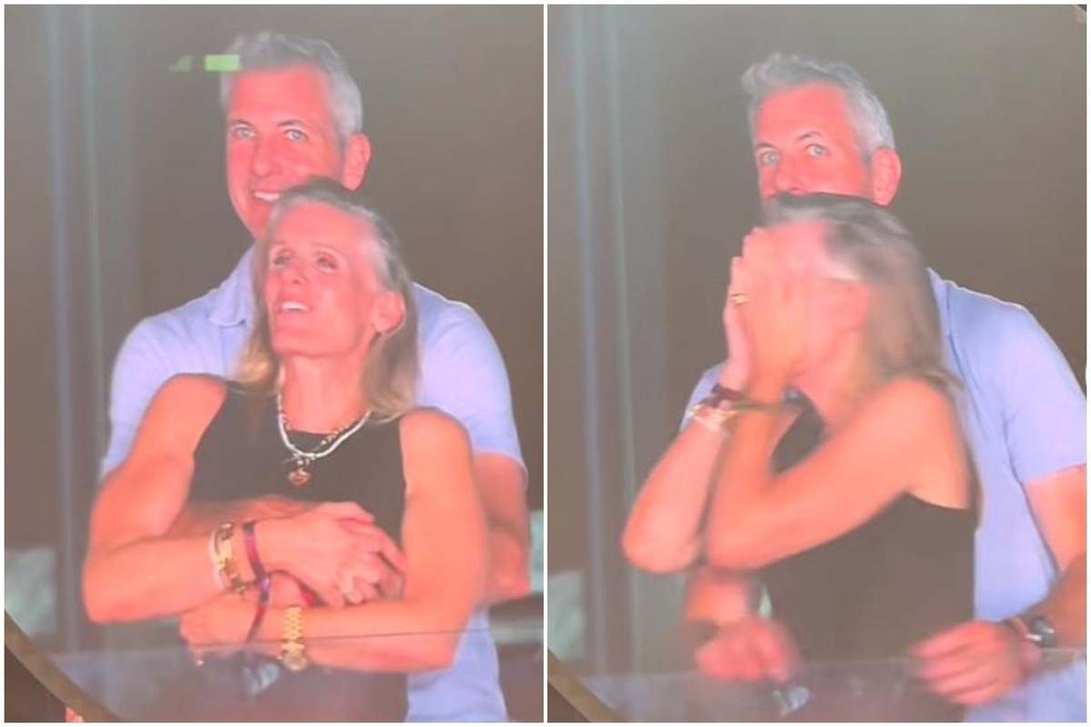 CEO da empresa de tecnologia Astronomer, Andy Byron, foi flagrado abraçado à chefe de recursos humanos da companhia, Kristin Cabot, durante show da banda Coldplay (Foto: Reprodução / TikTok)
