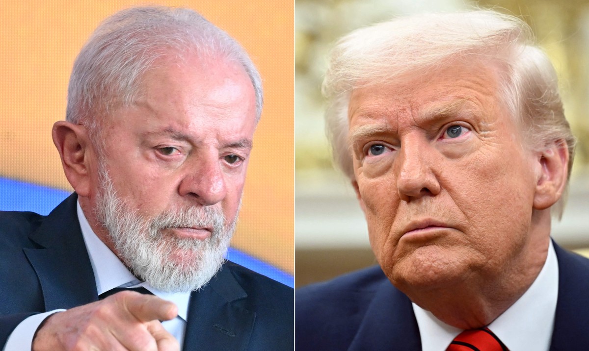Lula critica Trump e defende diálogo sobre tarifas sem imposições externas O presidente Luiz Inácio Lula da Silva e o seu contraparte dos Estados Unidos, Donald Trump (Foto: Evaristo Sá/AFP e Mandel Ngan/AFP)