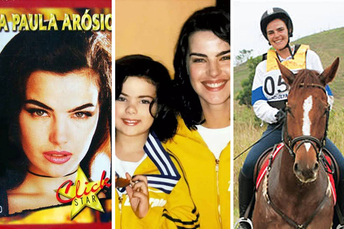 Ana Paula Arósio celebra 50 anos em fazenda na Inglaterra, longe da fama e da mídia Três momentos de Ana Paula Arósio, que completa 50 anos (Foto: Divulgação/Globo)