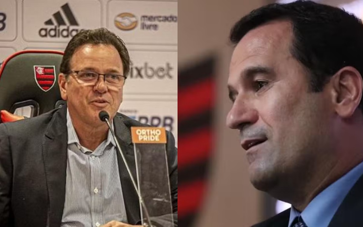 Flamengo fecha acordo com MP após injúria de presidente de conselho contra ex-VP Rodrigo Dunshee e Ricardo Lomba (Foto: Paula Reis/CR Flamengo e Divulgação/Flamengo)
