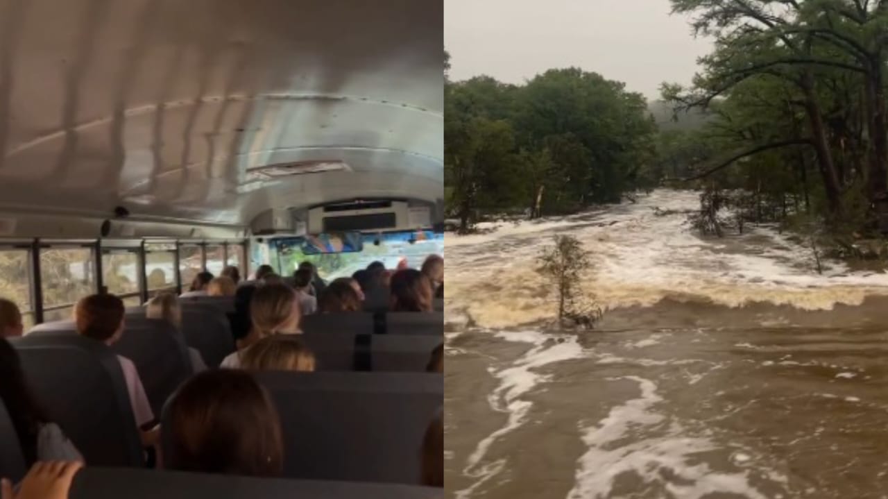 Meninas resgatadas de enchente cantam em ônibus e agradecem pela proteção Meninas resgatadas de enchente cantam em ônibus e agradecem pela proteção