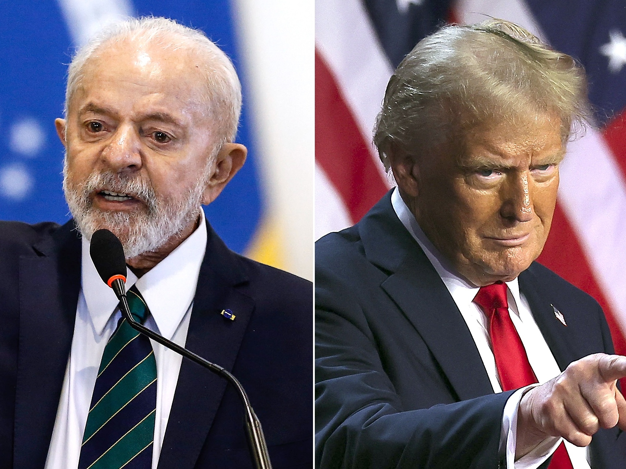 Lula é apoiado por 53% da população em resposta ao tarifaço de Trump Os presidentes do Brasil, Lula, e dos Estados Unidos, Donald Trump (Foto: Gabriela Biló/Folhapress e Carlos Barria/Reuters)
