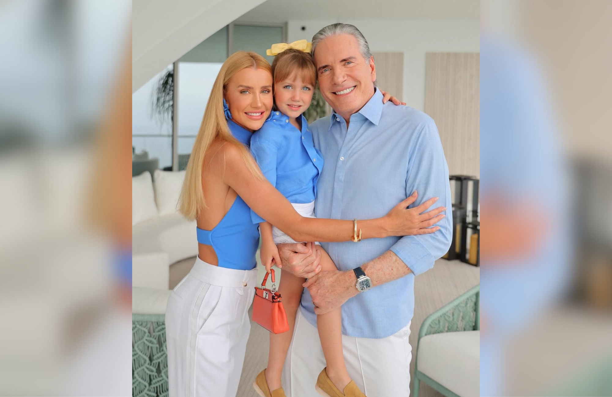 Repúdio aos ataques contra a família Justus e a proteção da infância no Brasil Ana Paula Siebert, Roberto Justus e a filha Vicky, de 5 anos. (Foto: Instagram/robertoljustus)