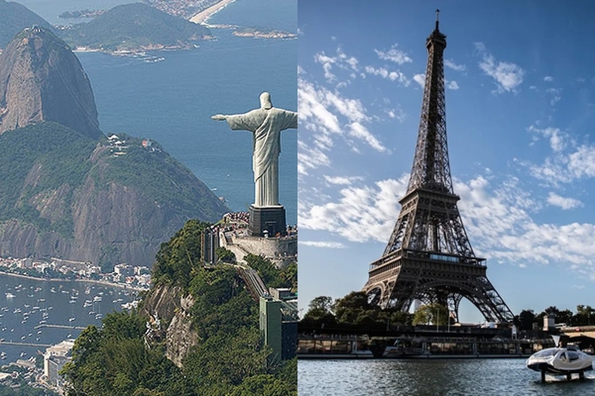 Rio e Paris promovem exposição com obras de estudantes de arte das duas cidades Rio de Janeiro e Paris — Foto: Fernando Maia/Riotur e Martin Bureau/AFP