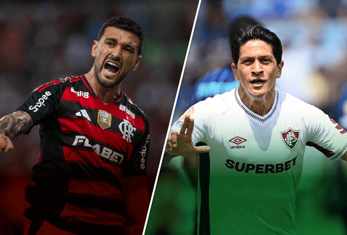 Arrascaeta (à esquerda) e Cano podem decidir o clássico — Foto: Editoria de Arte
