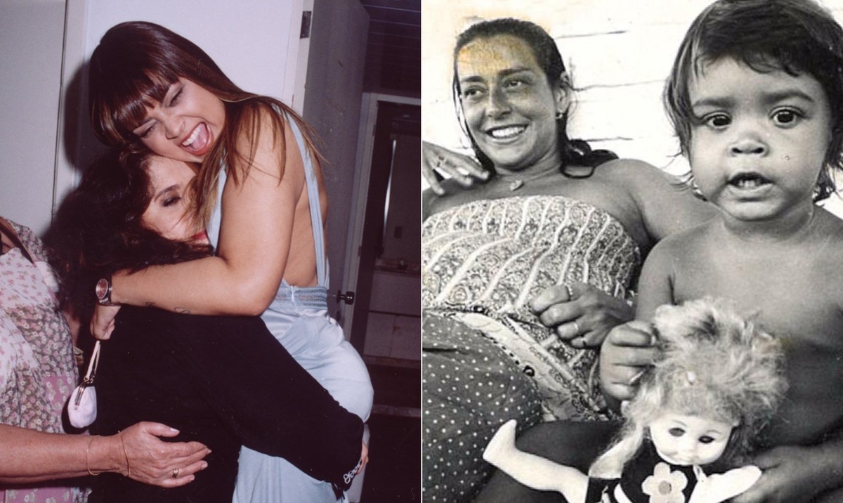Preta Gil revela como a influência de Gal Costa e o racismo moldaram sua infância Preta Gil com a madrinha, Gal Costa, e a mãe, Sandra Gadelha (Foto: Sérgio Cabral/Divulgação e reprodução)