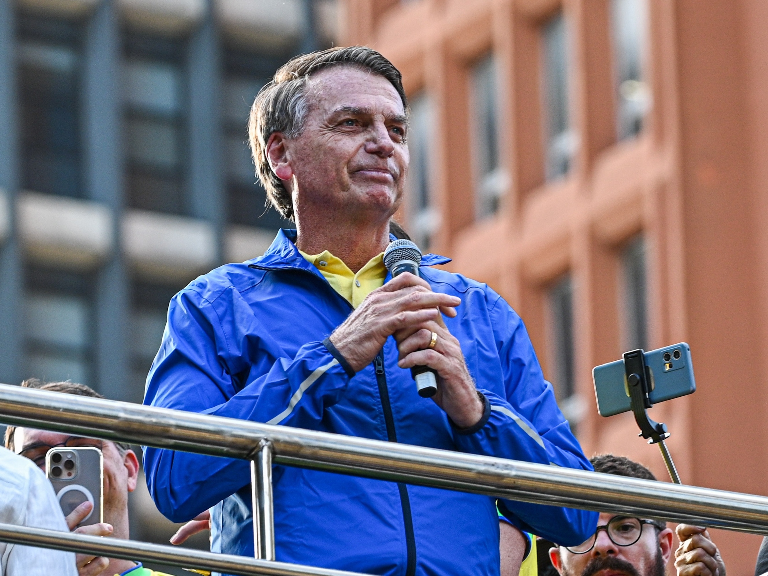 Jair Bolsonaro, ex-presidente da República, durante ato na Paulista (Foto: Roberto Sungi/Ato Press/Estadão Conteúdo)