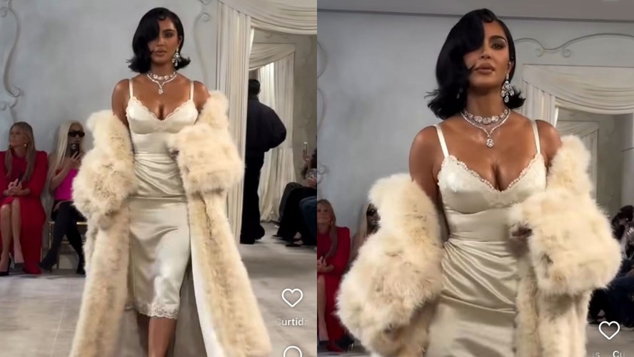 Kim Kardashian brilha na passarela da Balenciaga durante semana de alta-costura Kim Kardashian brilha na passarela da Balenciaga durante semana de alta-costura