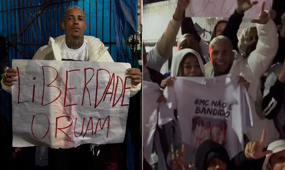 Poze do Rodo protesta pela liberdade de Oruam em frente ao Complexo de Gericinó Poze do Rodo faz protesto a favor de Oruam (Foto: Reprodução/ Instagram)