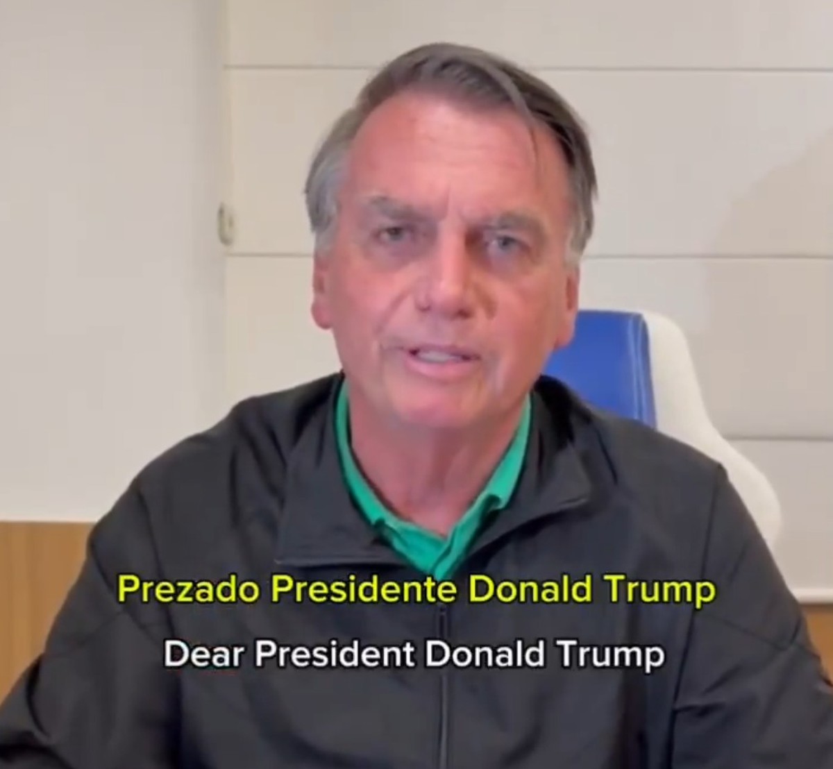 Bolsonaro gravou vídeo em agradecimento a Trump (Foto: Reprodução/Redes sociais)