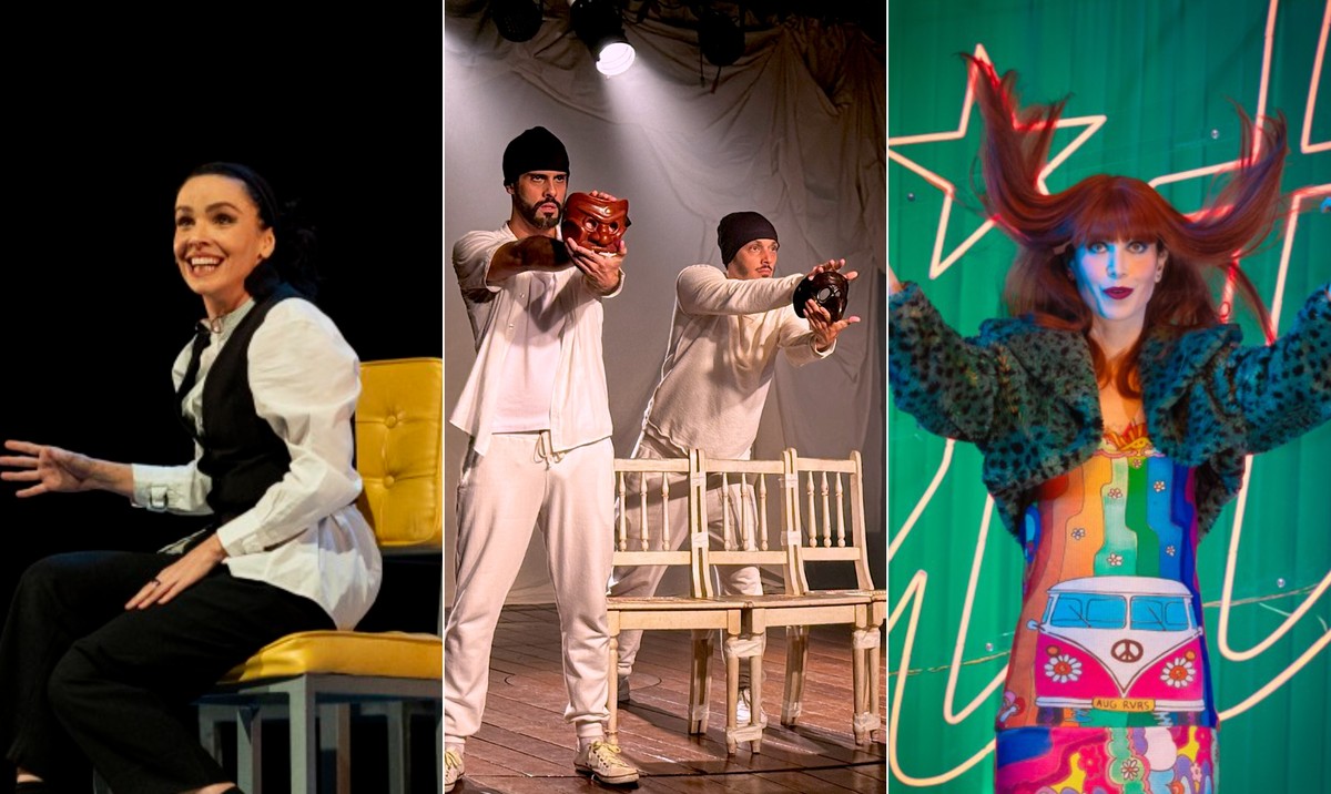 Teatros do Rio de Janeiro apresentam monólogos, comédias e musicais imperdíveis 'Prima Facie', 'A coisa' e musical da Rita Lee — Foto: arte