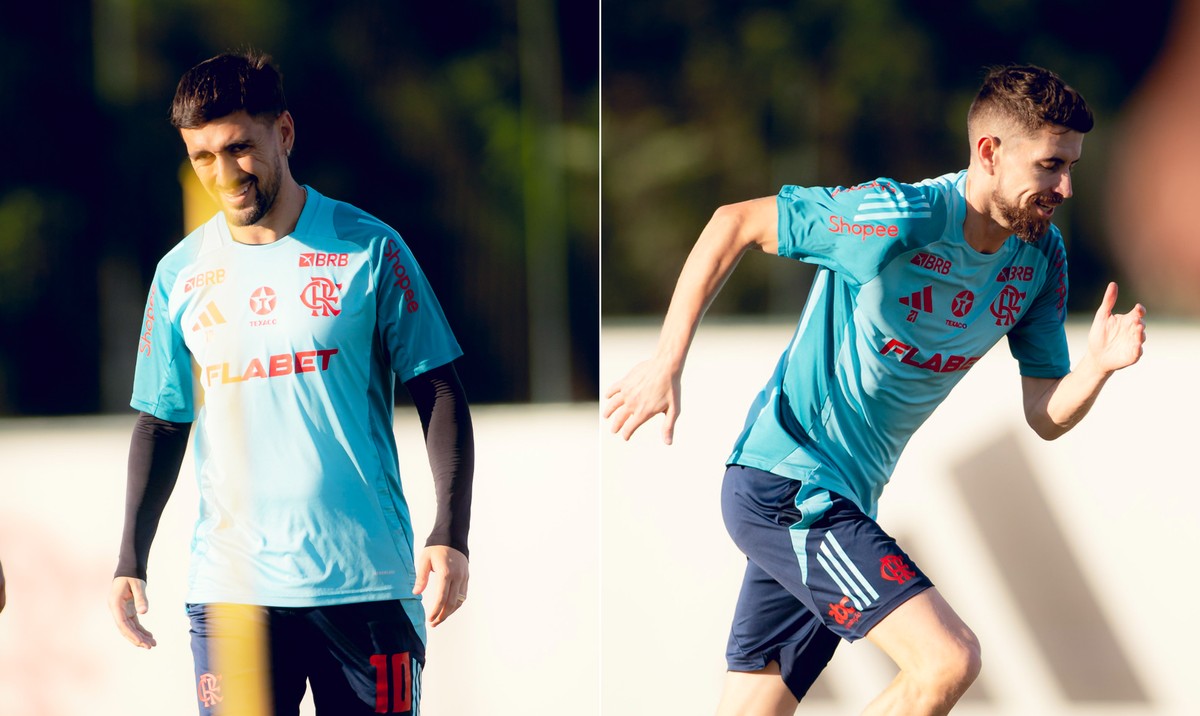 Arrascaeta e Jorginho têm comandado meio-campo do Flamengo (Foto: Fotos de Adriano Fontes/Flamengo)