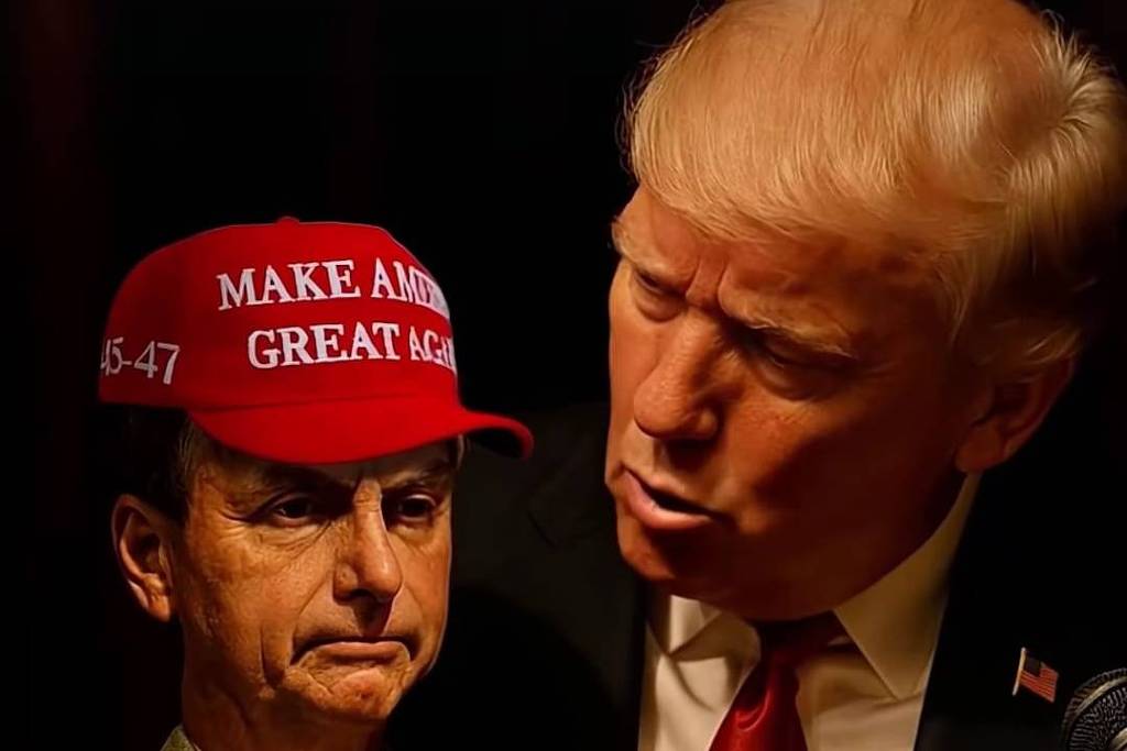 PT promove vídeo que expõe relação entre Bolsonaro e Trump nas redes sociais Vídeo criado pelo PT com inteligência artificial retrata Bolsonaro como boneco de ventríloquo de Donald Trump (Foto: Reprodução Instagram)