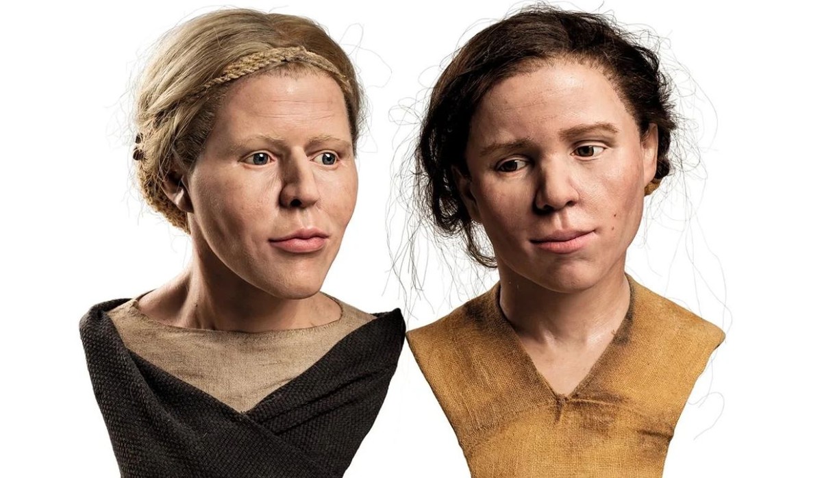 Cientistas revelam rosto de irmãs da Idade da Pedra e sua exploração no trabalho As mulheres foram descobertas em um antigo poço de mineração no sul da Morávia, leste da atual Tchéquia (Foto: Divulgação/Revista Archaeological and Anthropological Sciences)